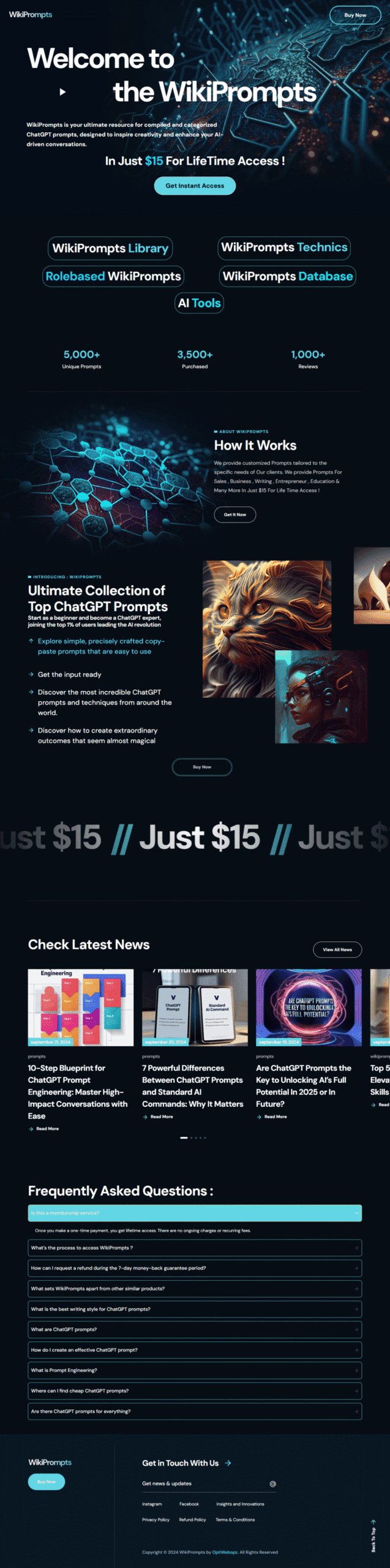 WikiPrompts website preview